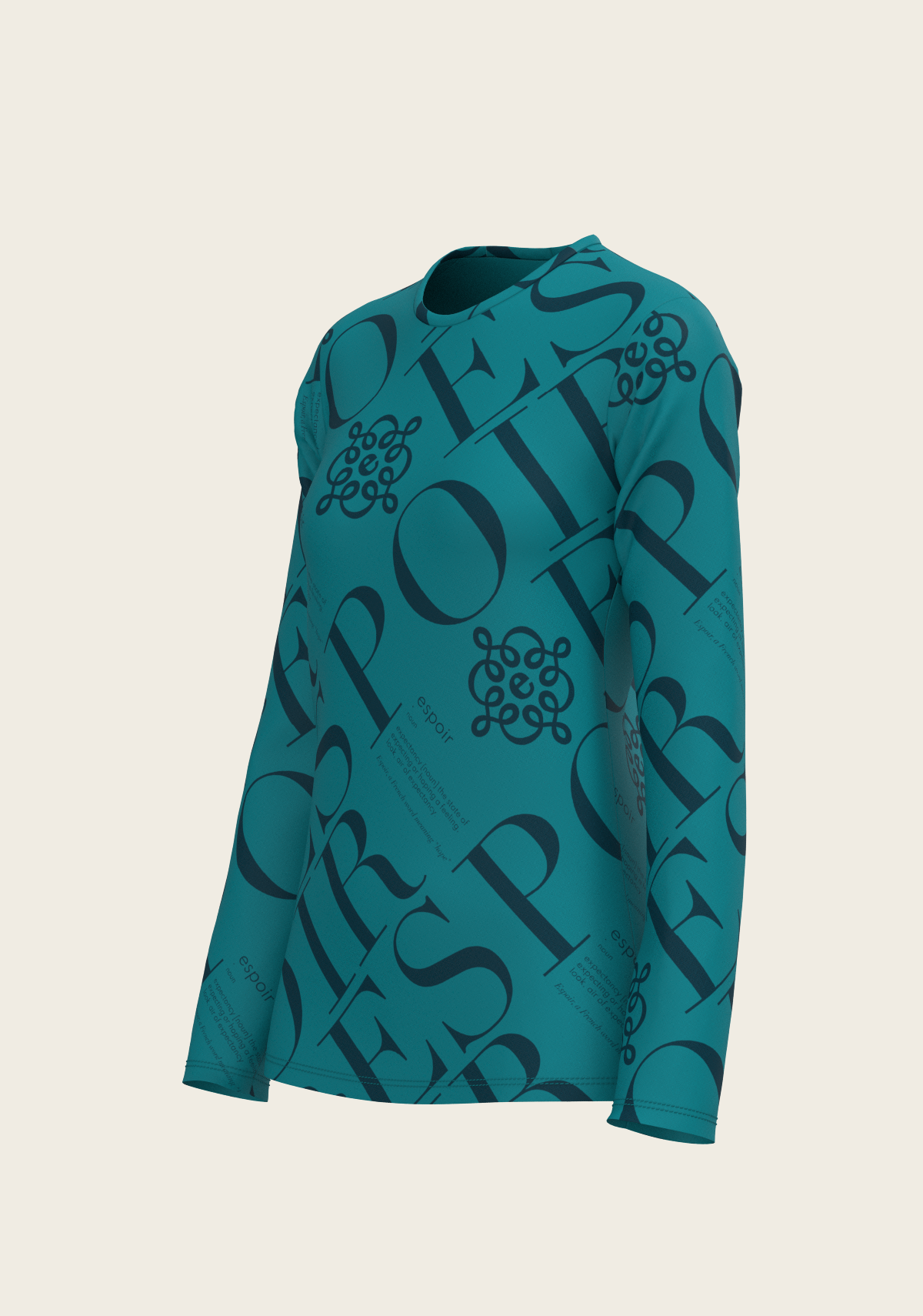 Image of ESPOIR Teal Long Sleeve Sport T-Shirt