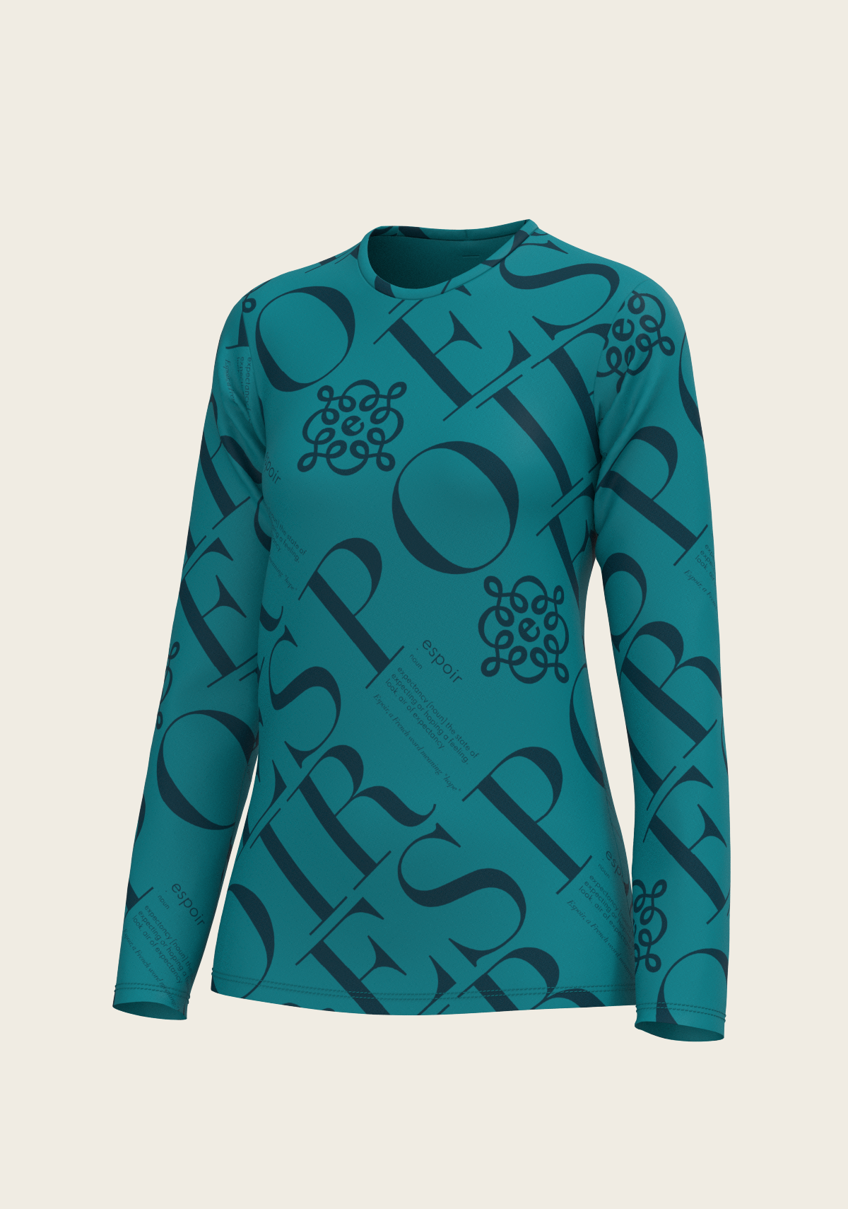 Image of ESPOIR Teal Long Sleeve Sport T-Shirt