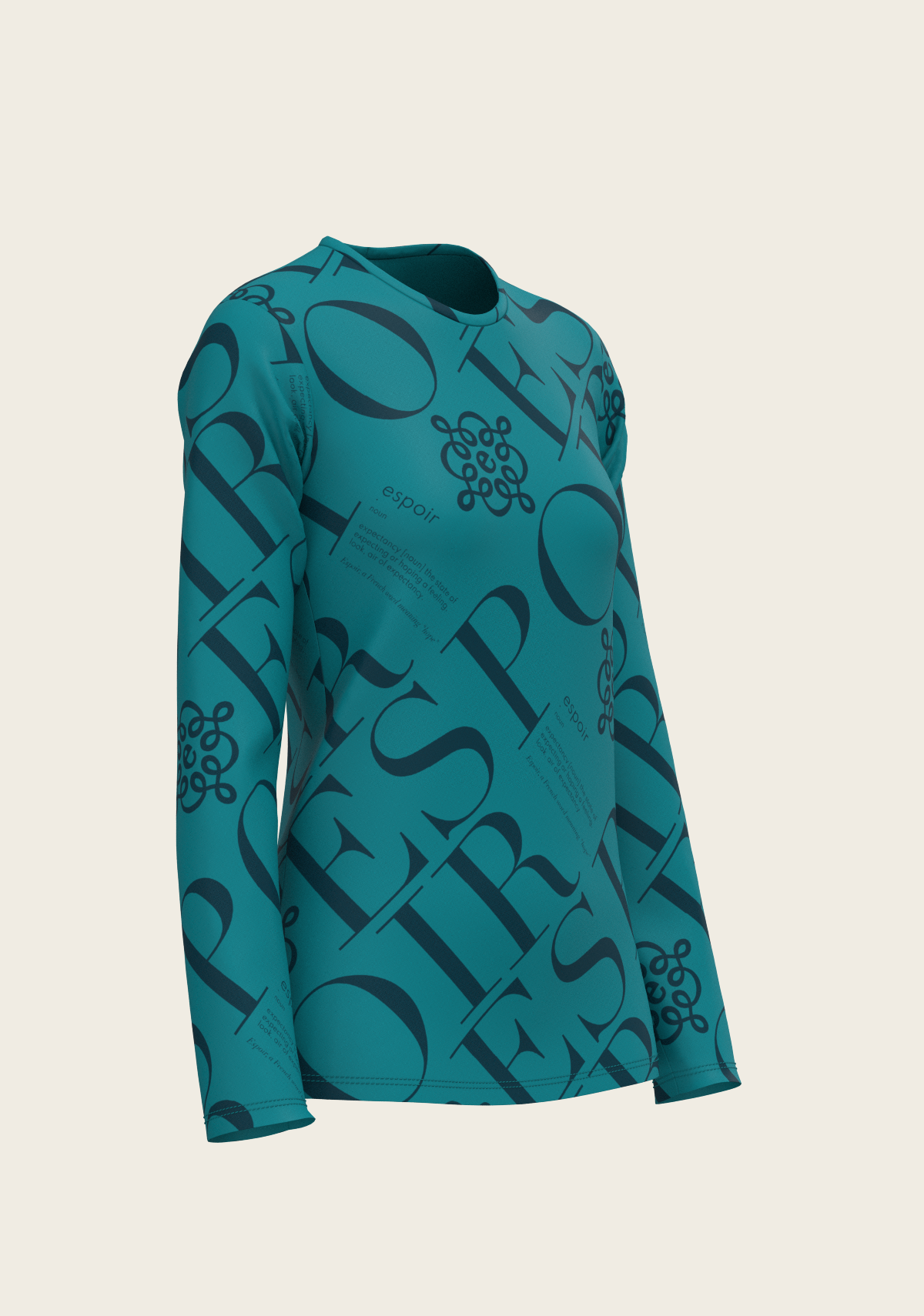 Image of ESPOIR Teal Long Sleeve Sport T-Shirt