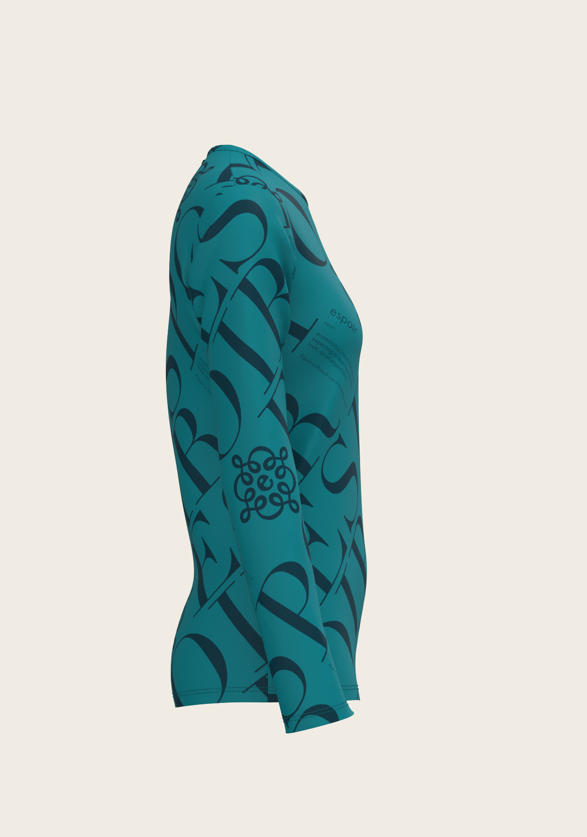 Image of ESPOIR Teal Long Sleeve Sport T-Shirt