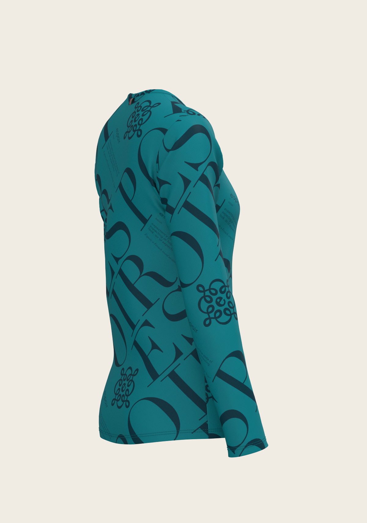 Image of ESPOIR Teal Long Sleeve Sport T-Shirt