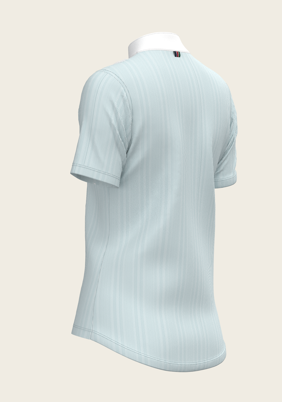 Image of  Stripes in Sky Blue Short Pleated Short Sleeve Show Shirt