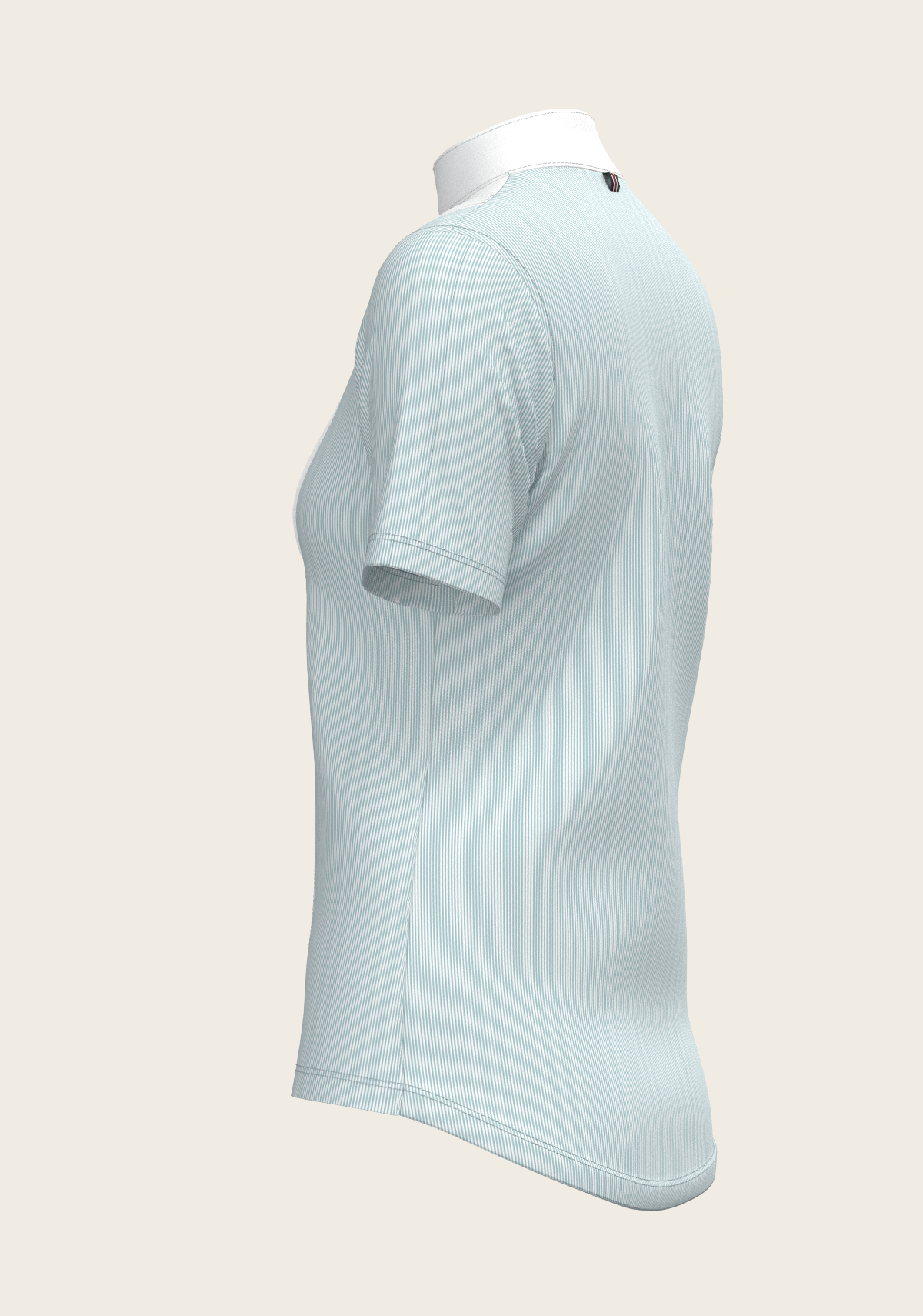 Image of  Stripes in Sky Blue Short Pleated Short Sleeve Show Shirt