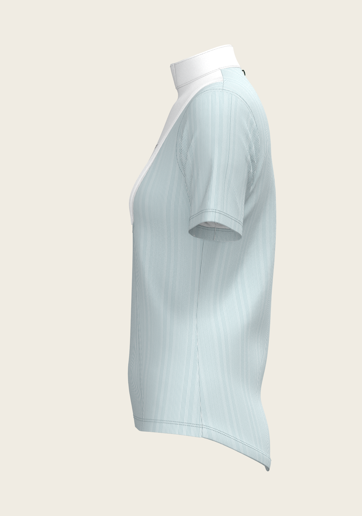 Image of  Stripes in Sky Blue Short Pleated Short Sleeve Show Shirt