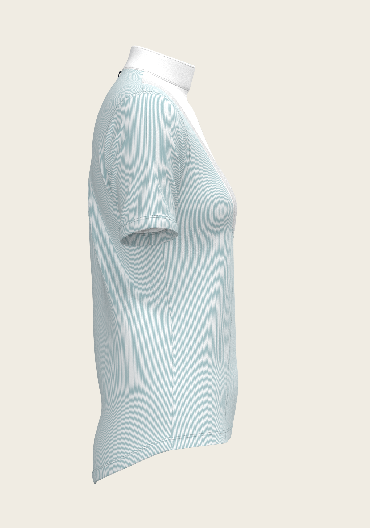 Image of  Stripes in Sky Blue Short Pleated Short Sleeve Show Shirt
