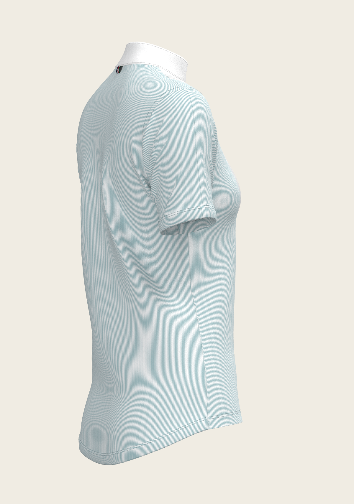 Image of  Stripes in Sky Blue Short Pleated Short Sleeve Show Shirt
