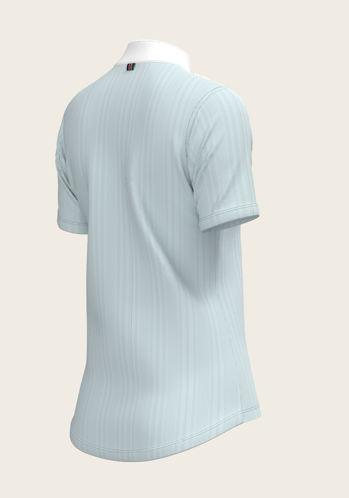 Image of  Stripes in Sky Blue Short Pleated Short Sleeve Show Shirt