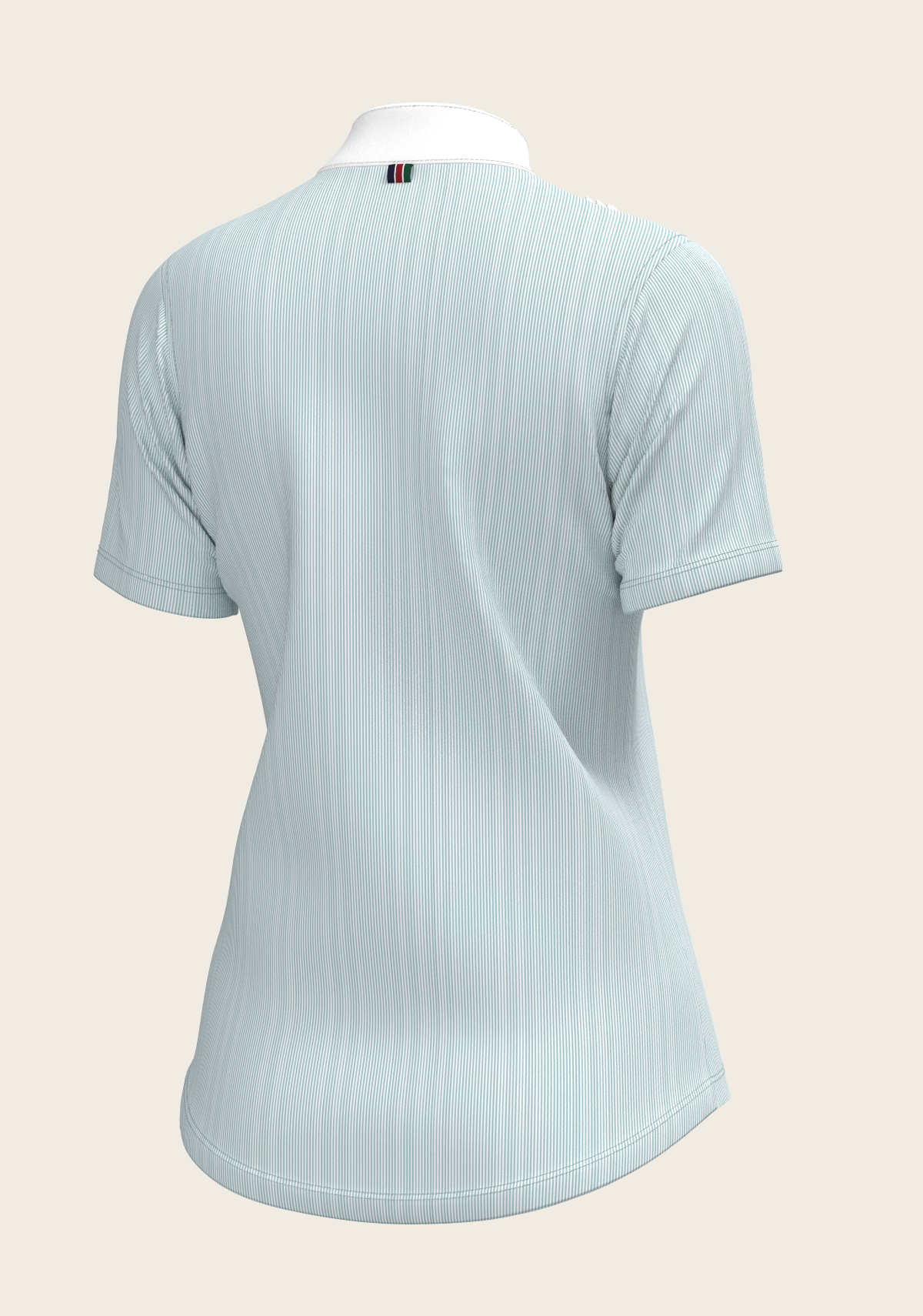 Image of  Stripes in Sky Blue Short Pleated Short Sleeve Show Shirt