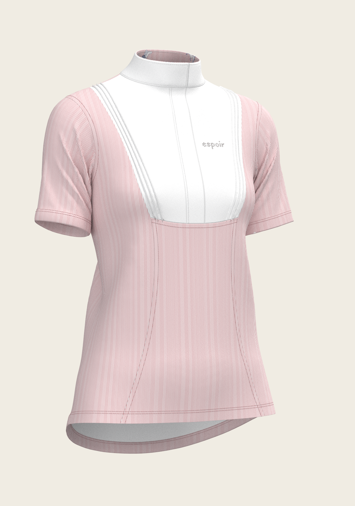 Image of Stripes in Rose Short Pleated Short Sleeve Show Shirt