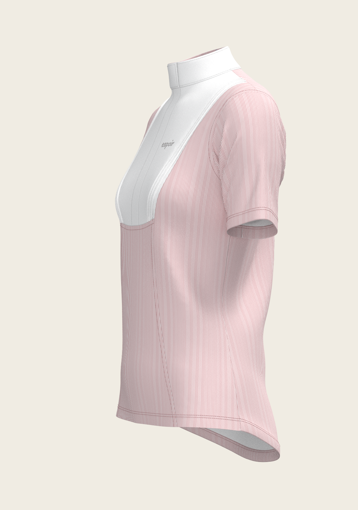 Image of Stripes in Rose Short Pleated Short Sleeve Show Shirt