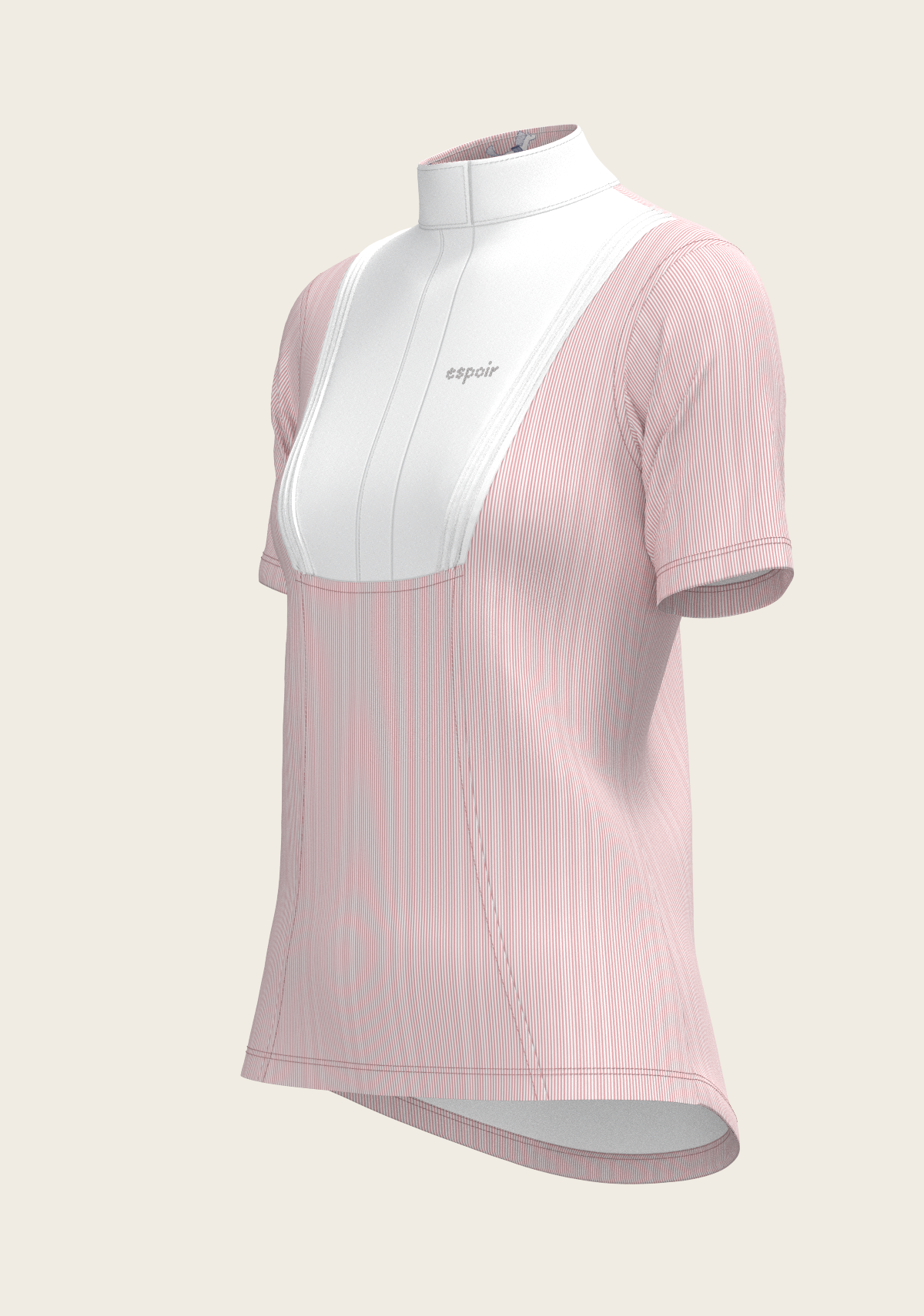 Stripes in Rose Short Pleated Short Sleeve Show Shirt