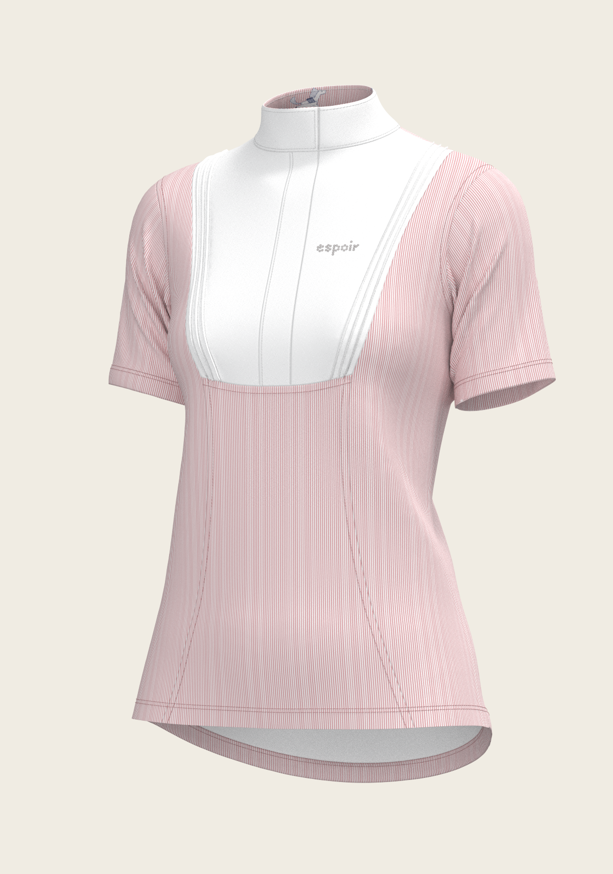 Image of Stripes in Rose Short Pleated Short Sleeve Show Shirt