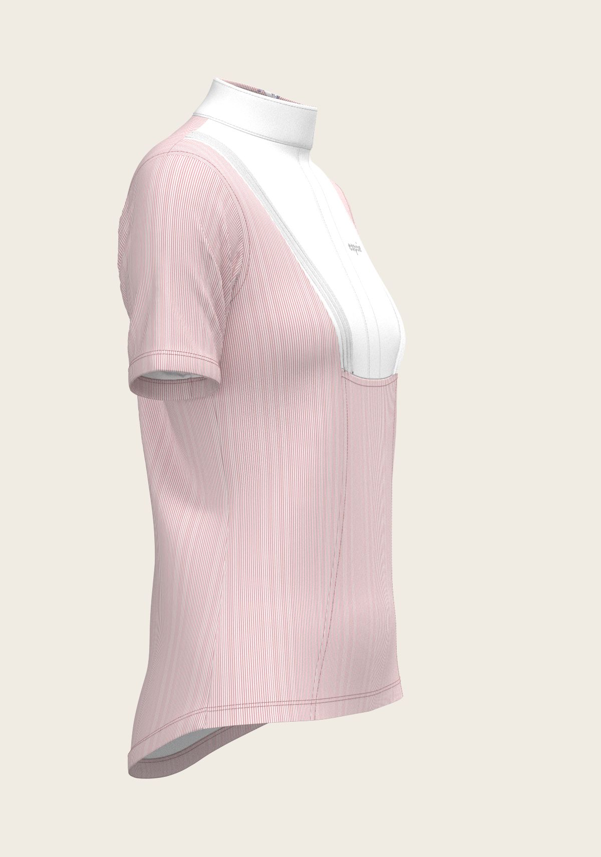 Image of Stripes in Rose Short Pleated Short Sleeve Show Shirt