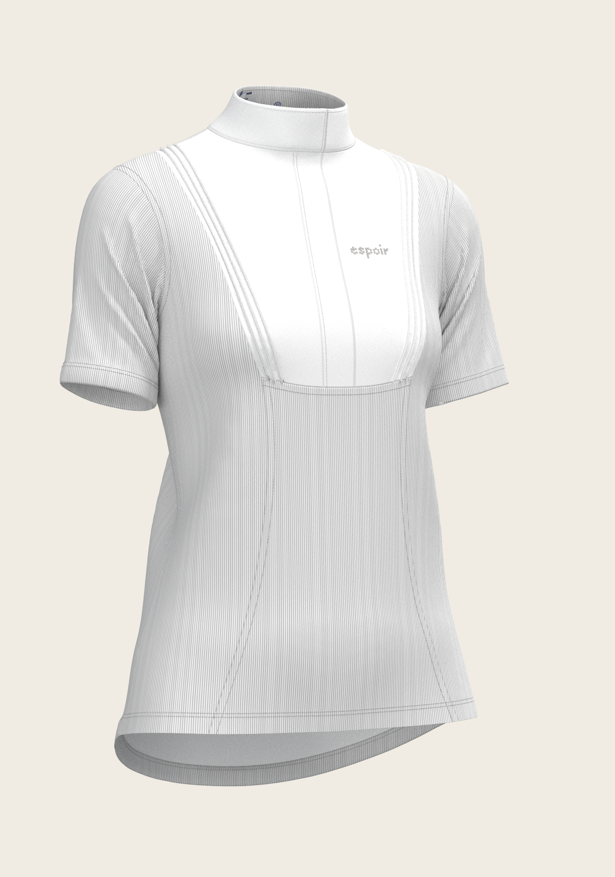 Image of  Stripes in Grey Short Pleated Short Sleeve Show Shirt