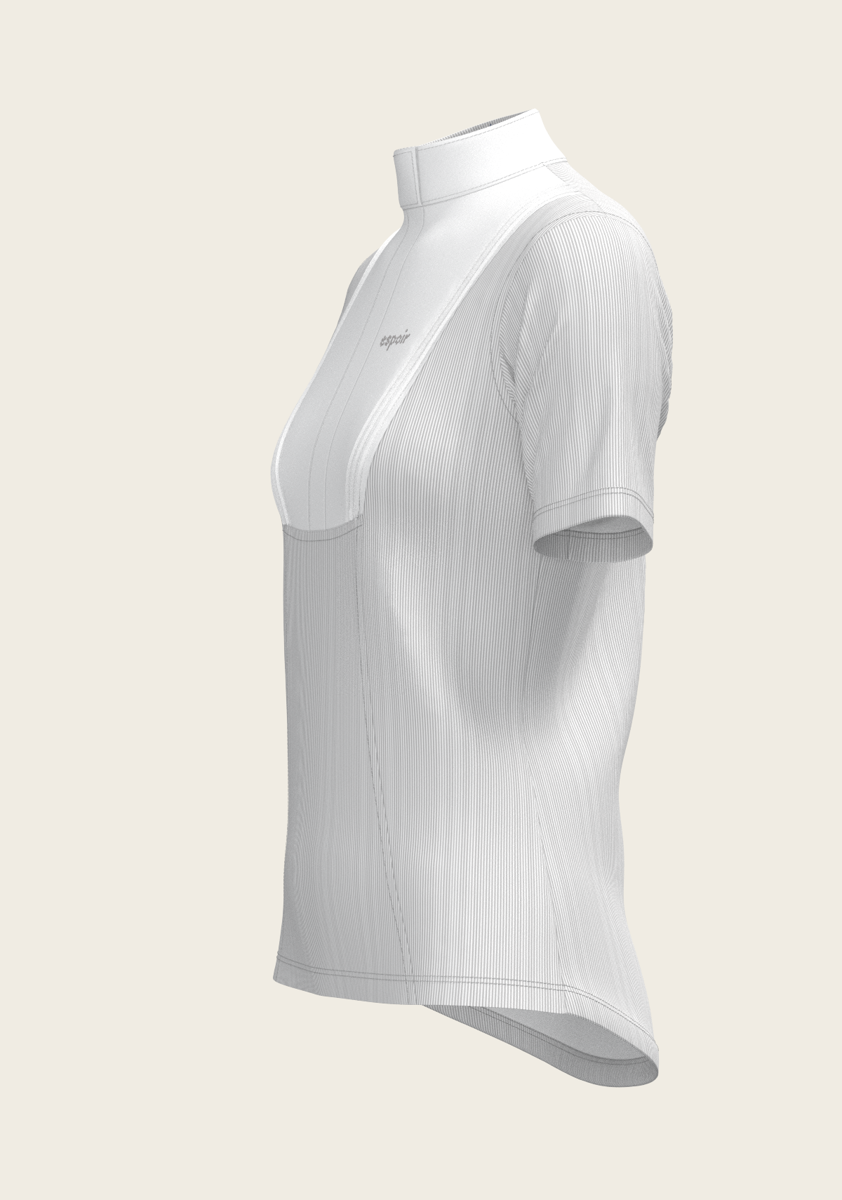 Image of  Stripes in Grey Short Pleated Short Sleeve Show Shirt