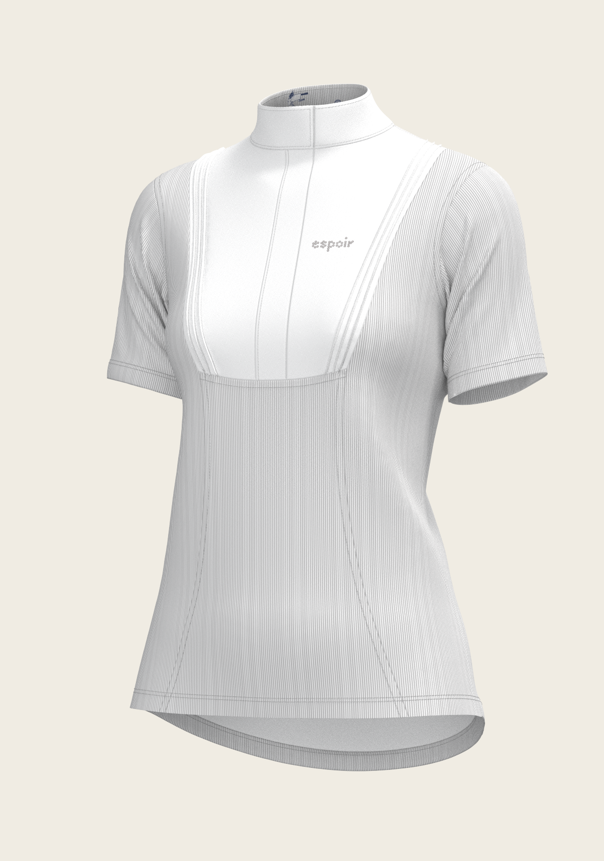 Image of  Stripes in Grey Short Pleated Short Sleeve Show Shirt