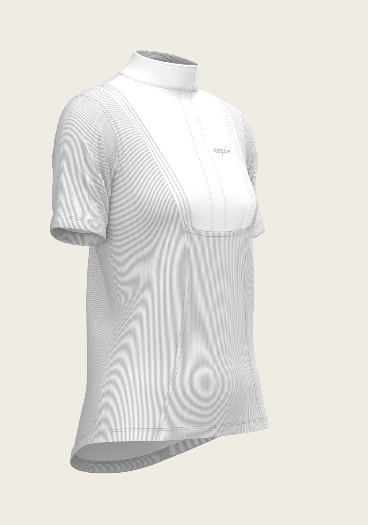 Image of  Stripes in Grey Short Pleated Short Sleeve Show Shirt