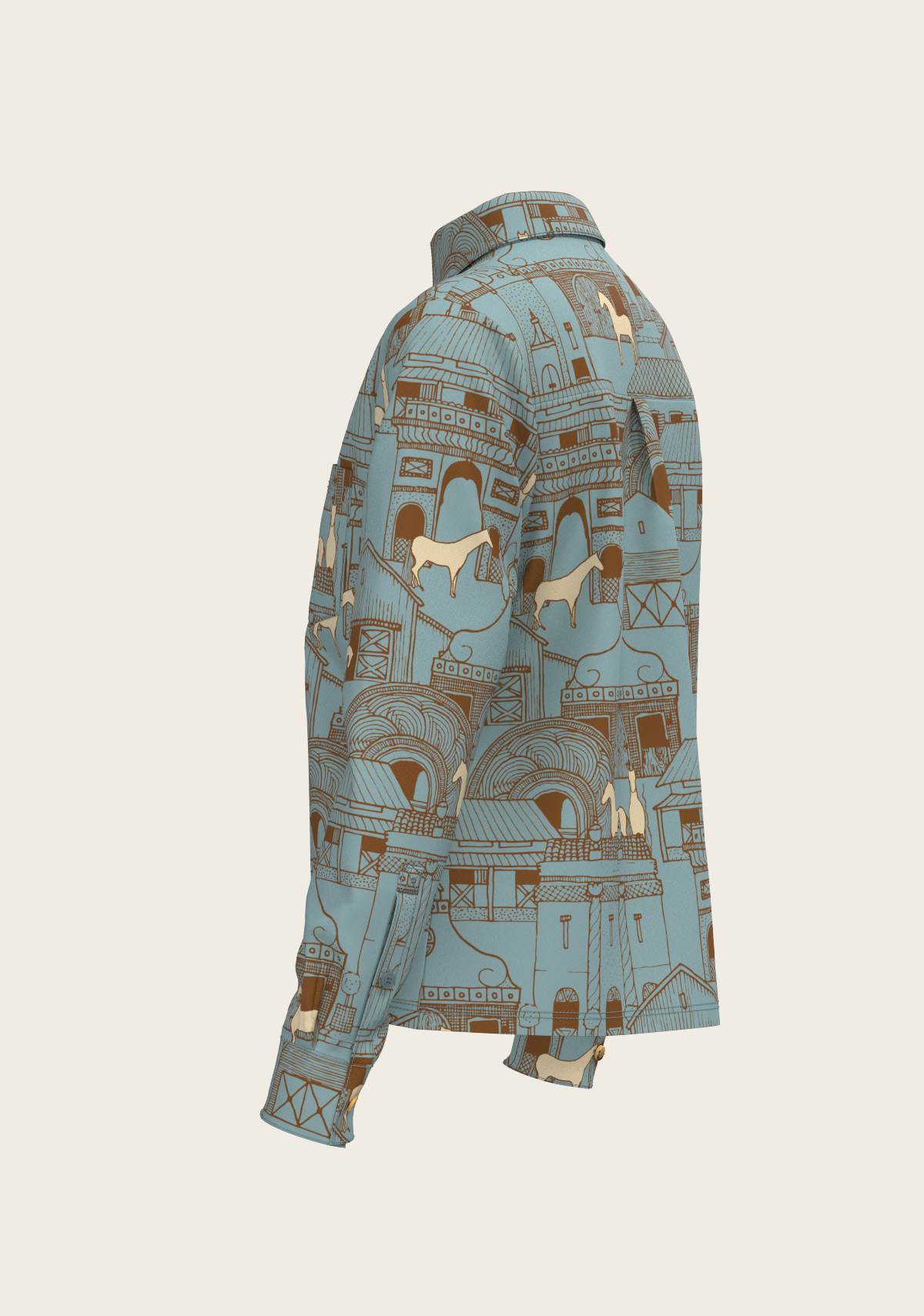 Image of Horse Town Symphony Loose Fitting Button Shirt