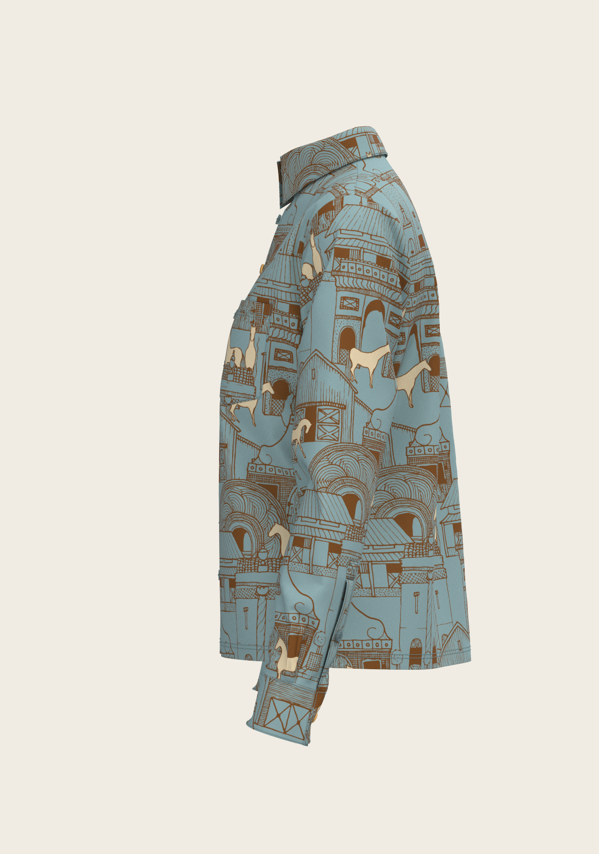 Image of Horse Town Symphony Loose Fitting Button Shirt