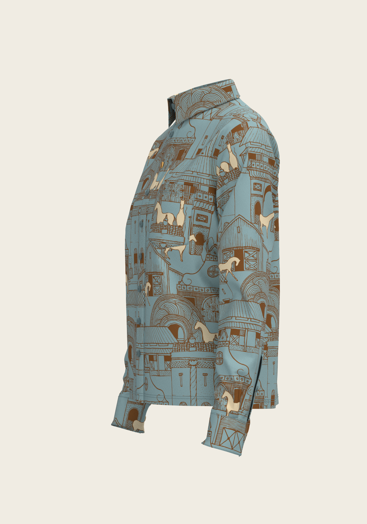 Image of Horse Town Symphony Loose Fitting Button Shirt