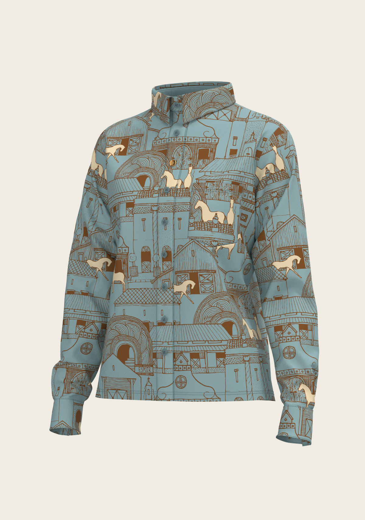 Image of Horse Town Symphony Loose Fitting Button Shirt