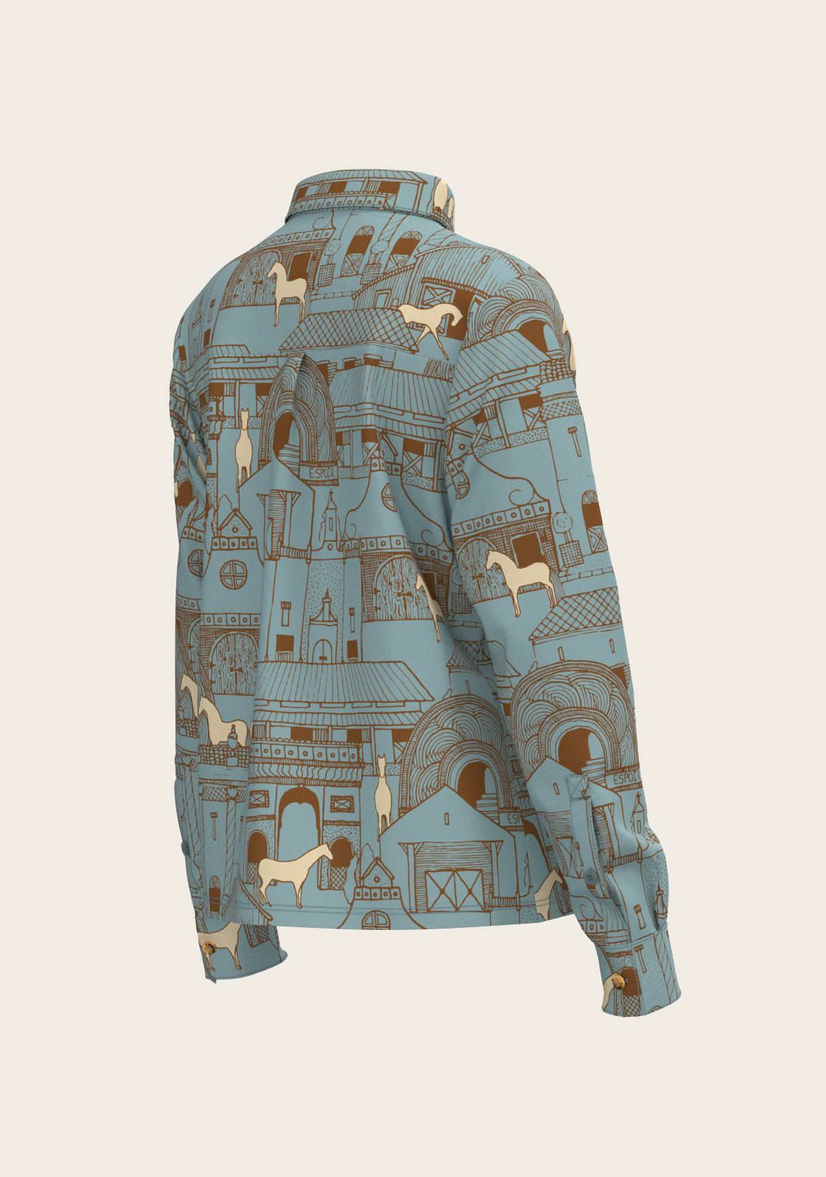 Image of Horse Town Symphony Loose Fitting Button Shirt