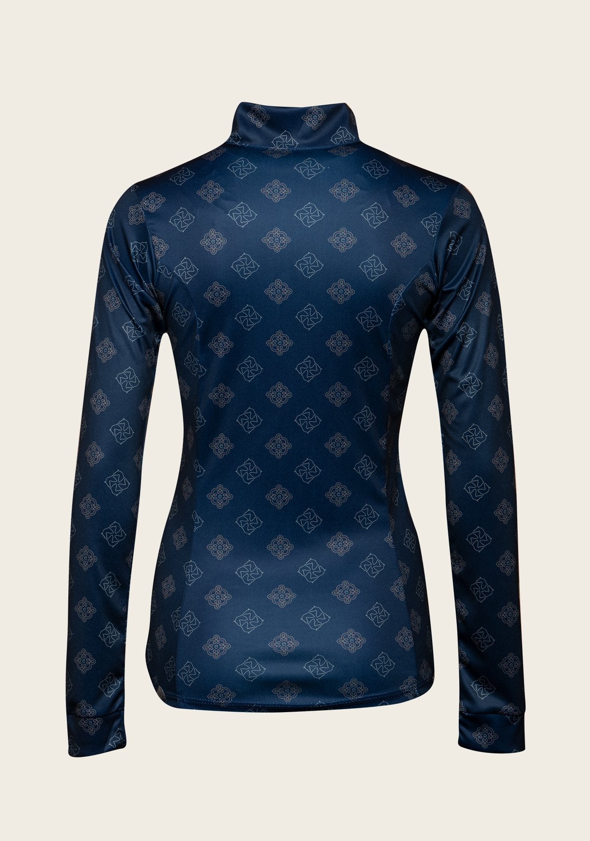 Image of Espoir Navy Mosaic Quarter Zip Sun Shirt