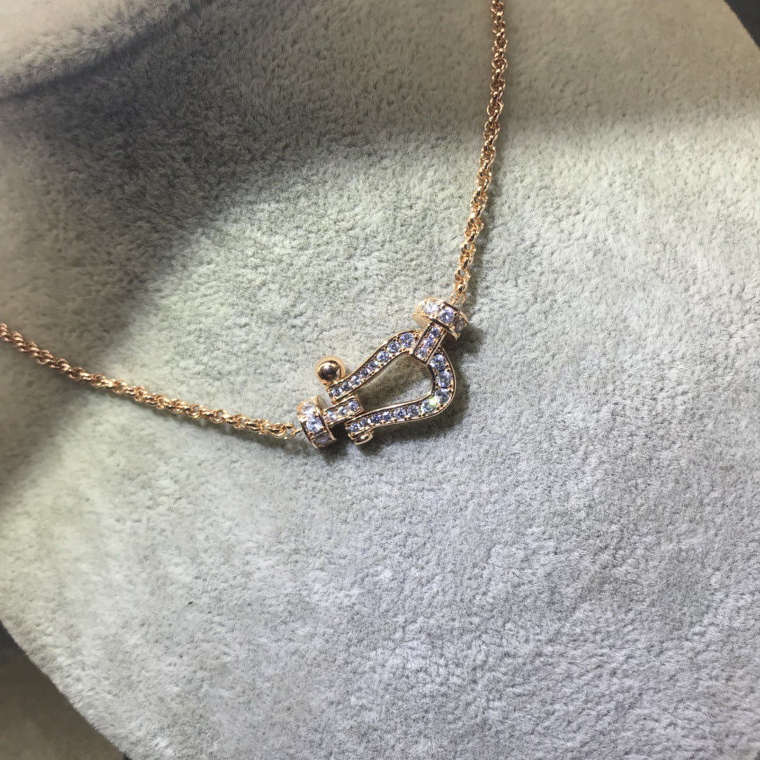 Image of Diamond horseshoe necklace