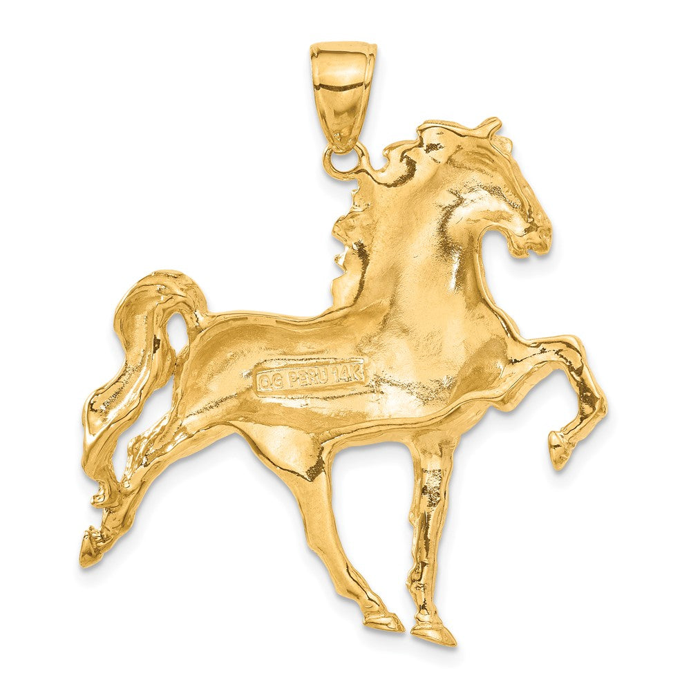 Image of 14k Yellow Gold Large Prancing Horse Pendant