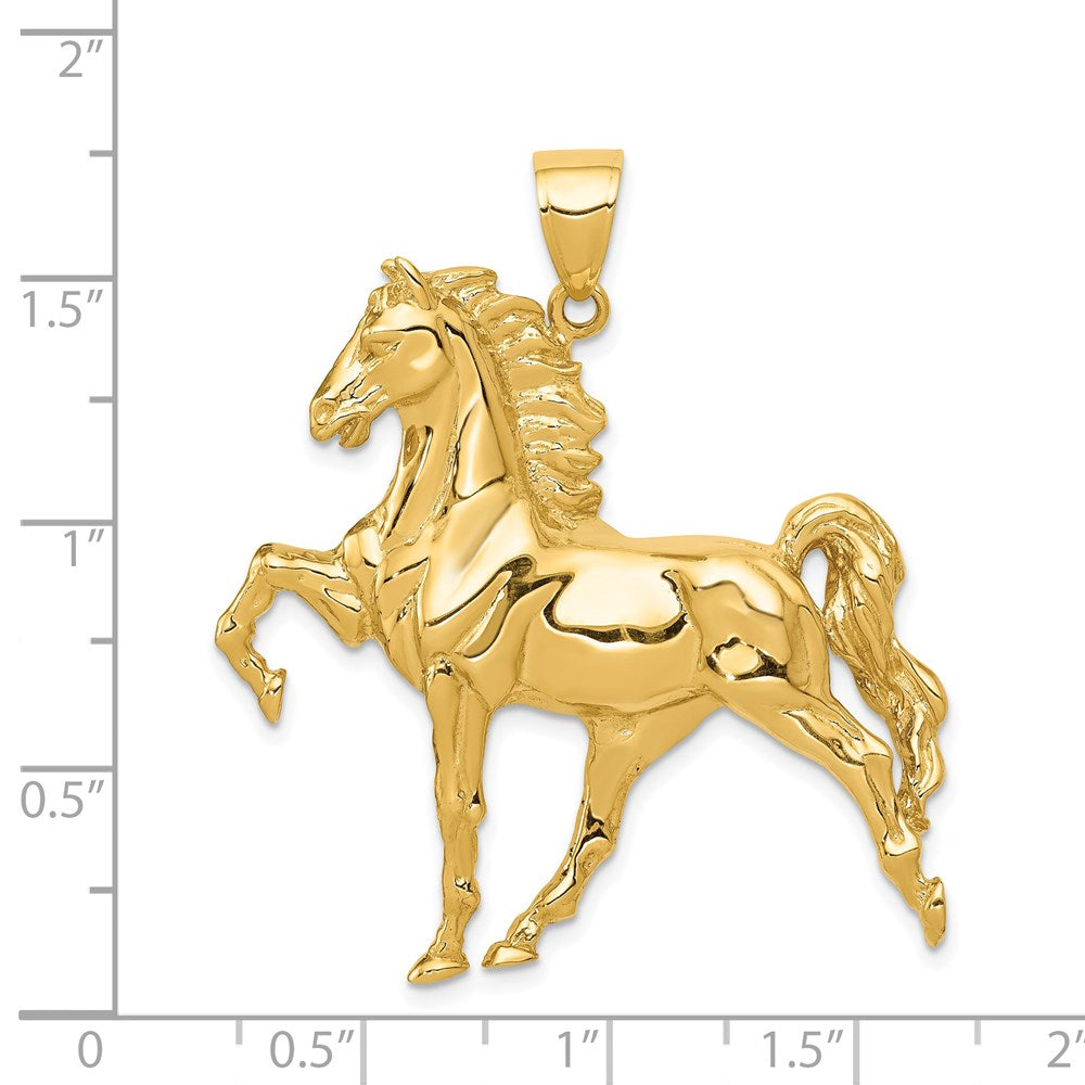 Image of 14k Yellow Gold Large Prancing Horse Pendant