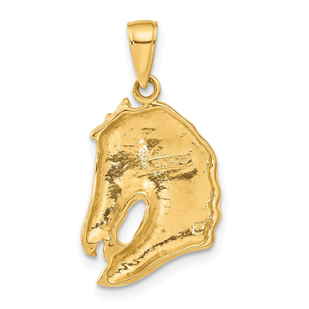 Image of 14k Yellow Gold Bridled Horse Head Pendant