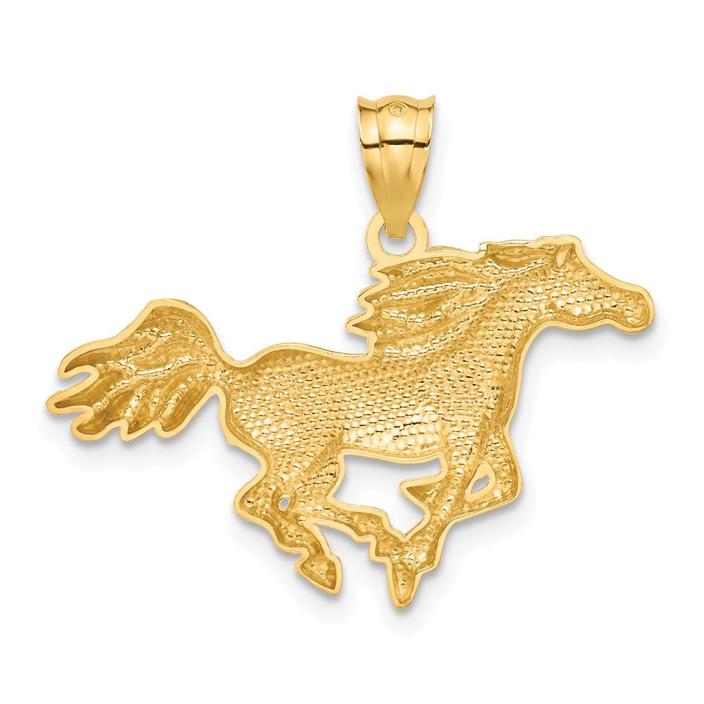 Image of 14k Yellow Gold Polished Galloping Horse Pendant