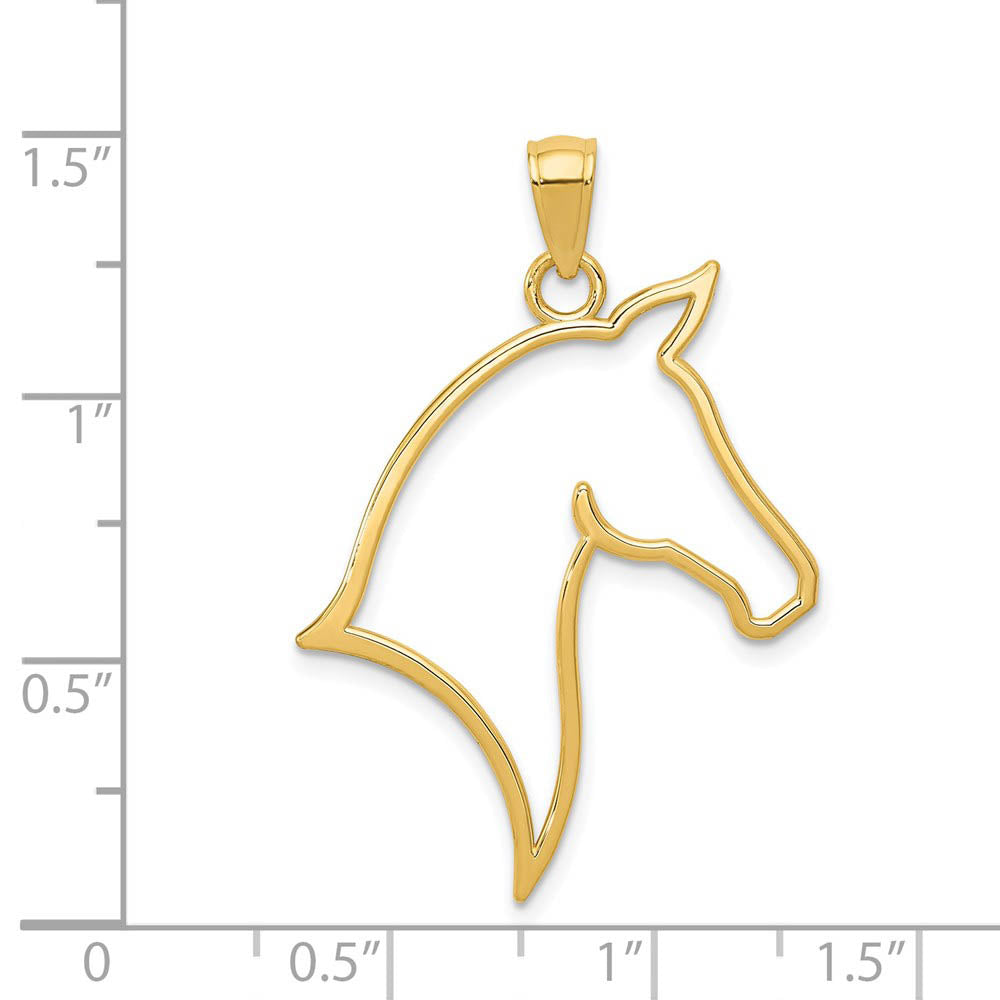 Image of 14k Yellow Gold Horse Head Silhouette Pendant