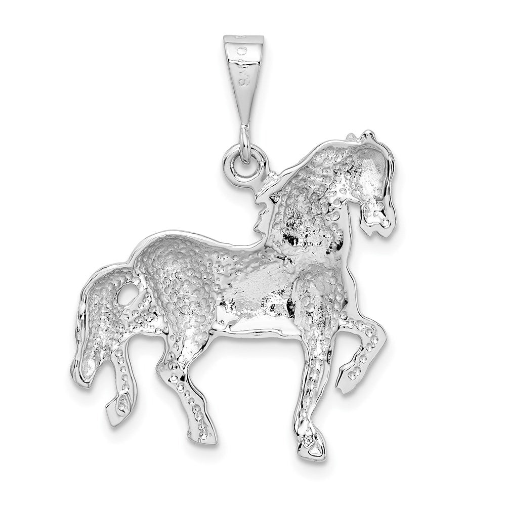Image of 14k White Gold Polished Horse Pendant, 25mm