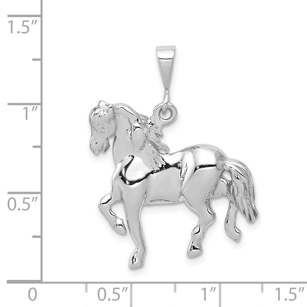 Image of 14k White Gold Polished Horse Pendant, 25mm