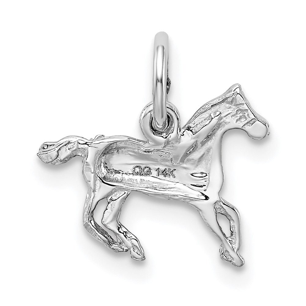 Image of 14k White Gold Mini Polished Horse Charm