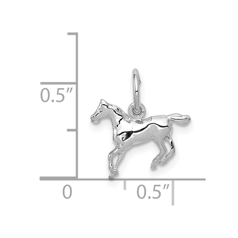 Image of 14k White Gold Mini Polished Horse Charm