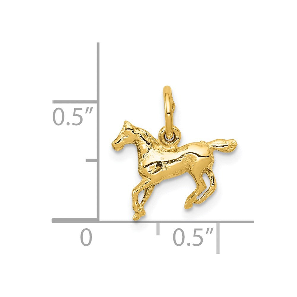 14k Yellow Gold Mini Polished Horse Charm