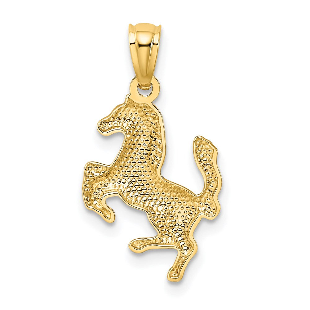 Image of 14k Yellow Gold 2D Rearing Horse Pendant