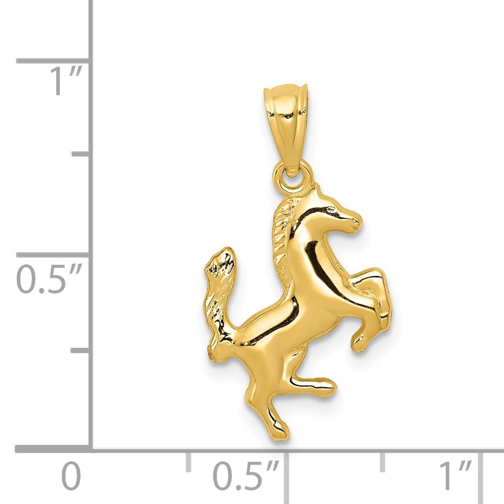 Image of 14k Yellow Gold 2D Rearing Horse Pendant