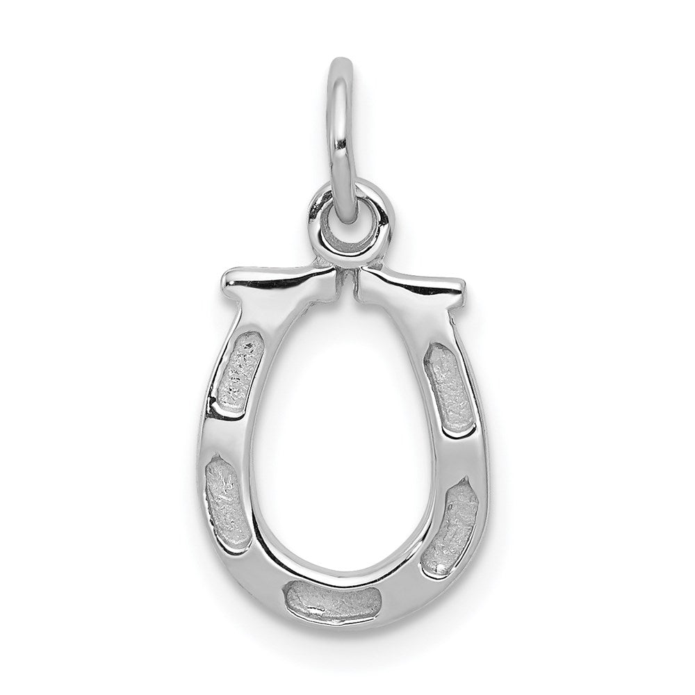 Image of 14k White or Yellow Gold Horseshoe Charm or Pendant, 10mm (3/8 inch)