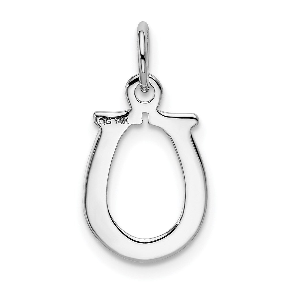 Image of 14k White or Yellow Gold Horseshoe Charm or Pendant, 10mm (3/8 inch)