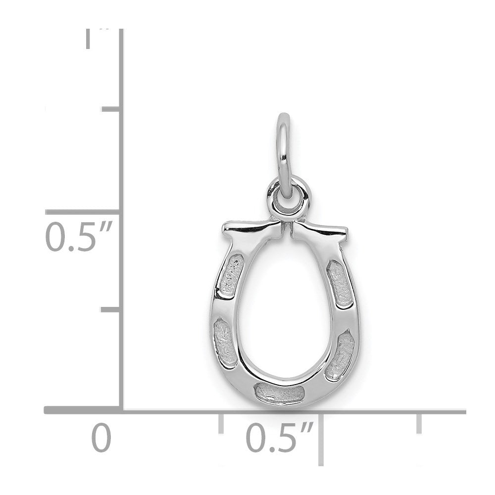 Image of 14k White or Yellow Gold Horseshoe Charm or Pendant, 10mm (3/8 inch)