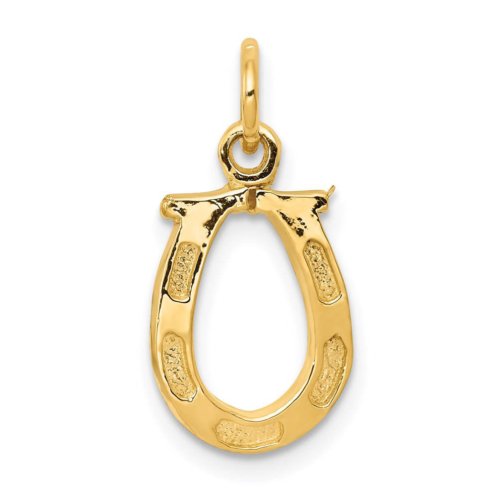 Image of 14k White or Yellow Gold Horseshoe Charm or Pendant, 10mm (3/8 inch)