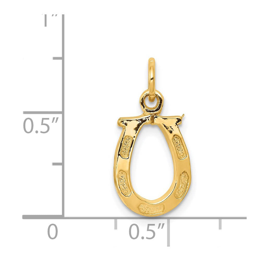 Image of 14k White or Yellow Gold Horseshoe Charm or Pendant, 10mm (3/8 inch)