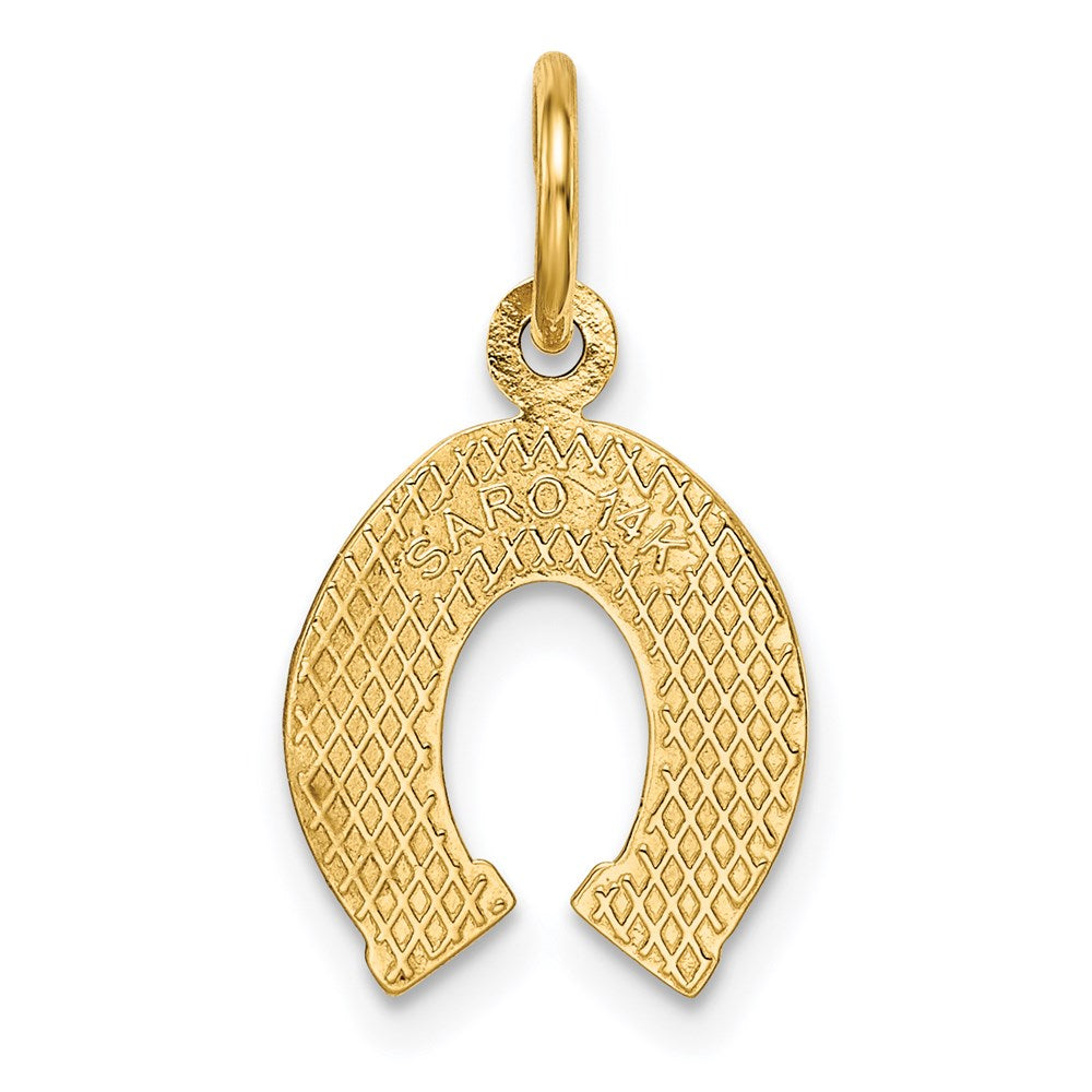 Image of 14k Yellow Gold Satin and Polished Horseshoe Charm or Pendant, 10mm