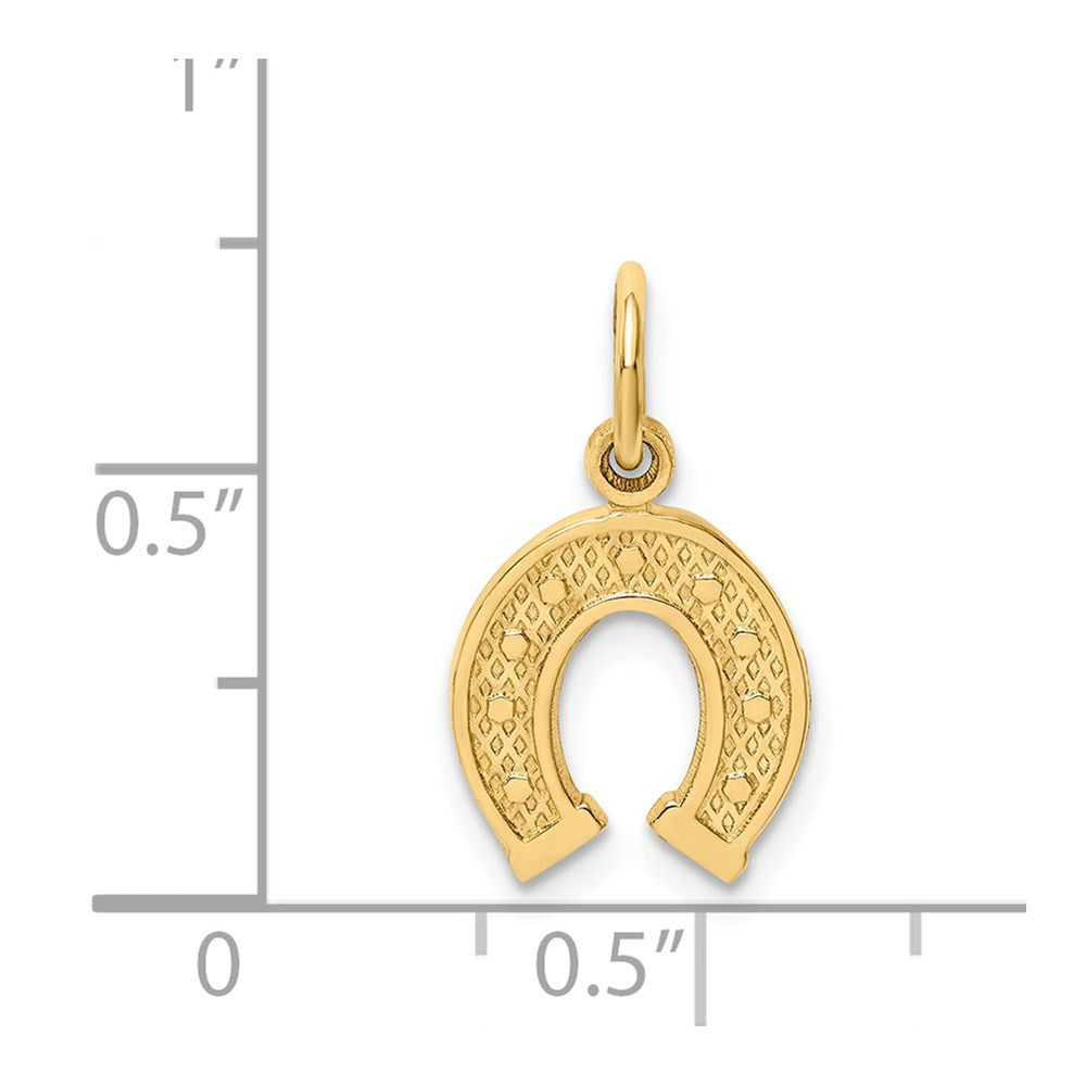 Image of 14k Yellow Gold Satin and Polished Horseshoe Charm or Pendant, 10mm
