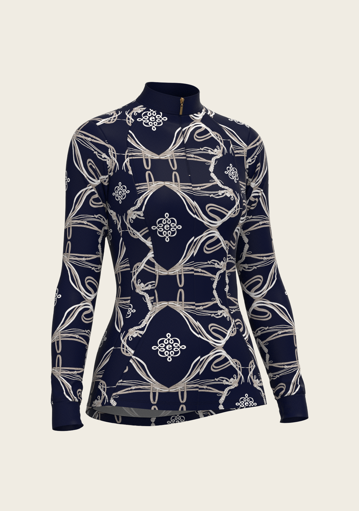 Image of Roped Bridles on Navy Quarter Zip Sun Shirt