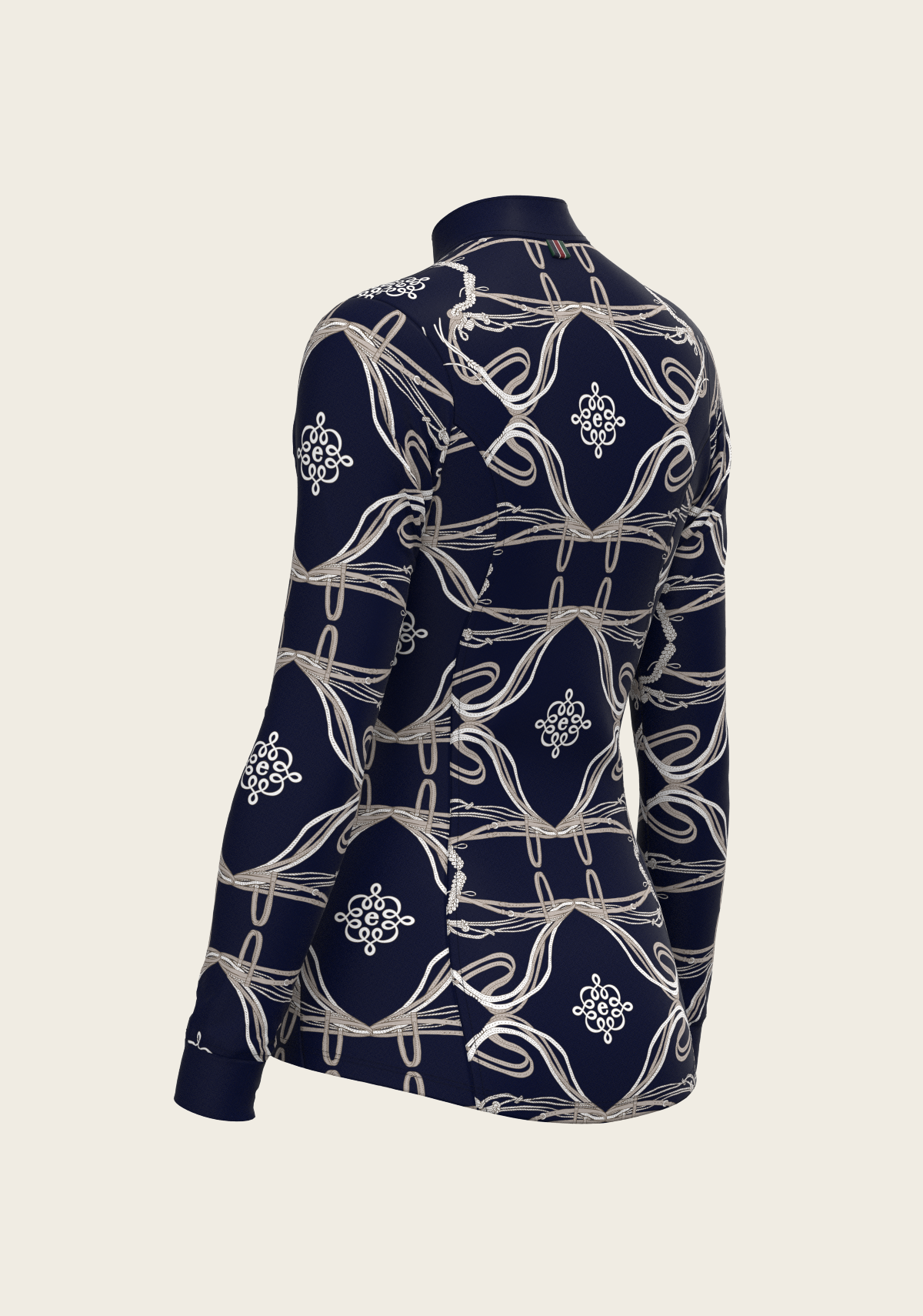 Image of Roped Bridles on Navy Quarter Zip Sun Shirt