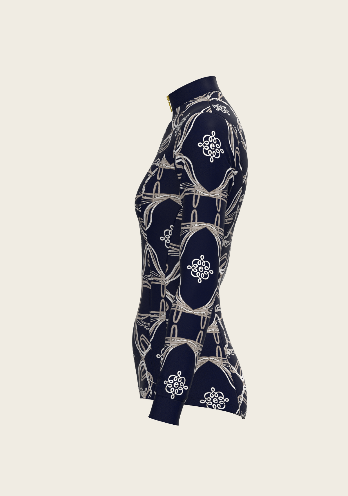 Image of Roped Bridles on Navy Quarter Zip Sun Shirt